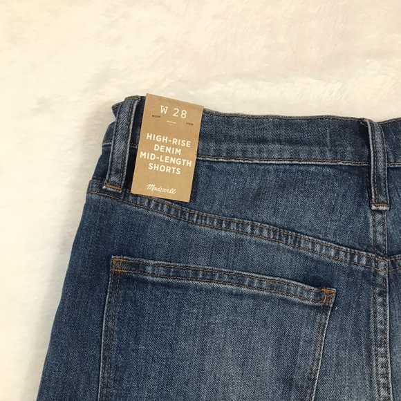 NWT MADEWELL bermuda denim shorts medium wash 28 - Picture 12 of 16